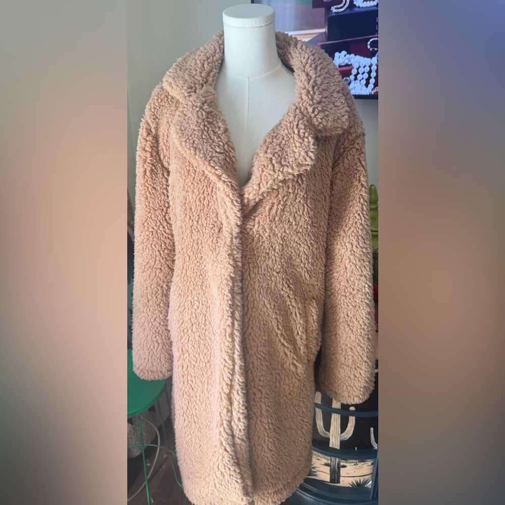 Love Tree Plush Cream Teddy Jacket